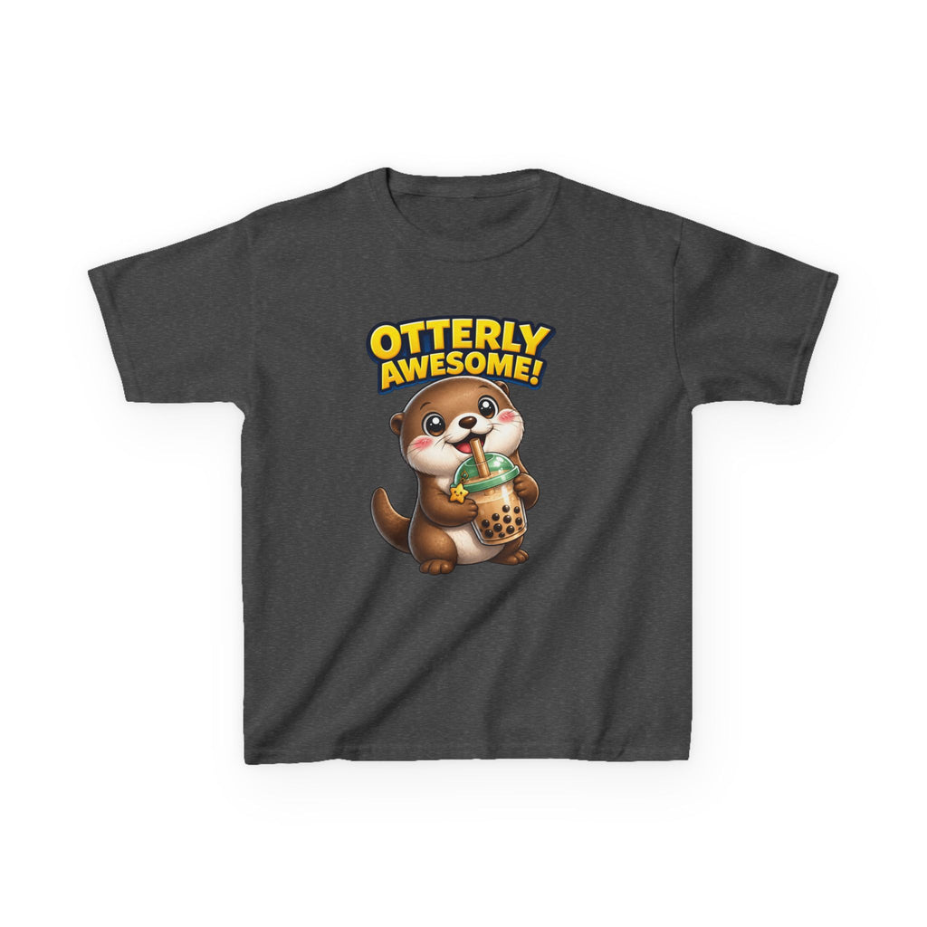 Kids Otter T-Shirt — 'Otterly Awesome!' Cute Otter Drinking Bubble Tea Graphic Tee