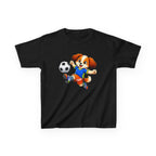 Kids Soccer T-Shirt — 'Pup FC' Cute Puppy Kicking Soccer Ball Graphic Tee