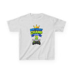 Kids Birthday T-Shirt — 'Birthday Champ' Level 3 Gamer Crown Graphic Tee