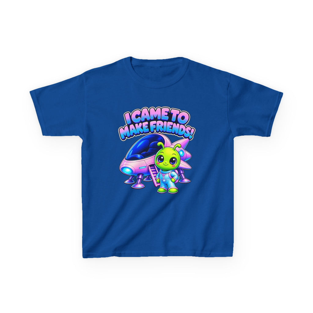 Kidxtr™ Kids Alien T-Shirt — 'I Came to Make Friends' Alien Graphic Tee