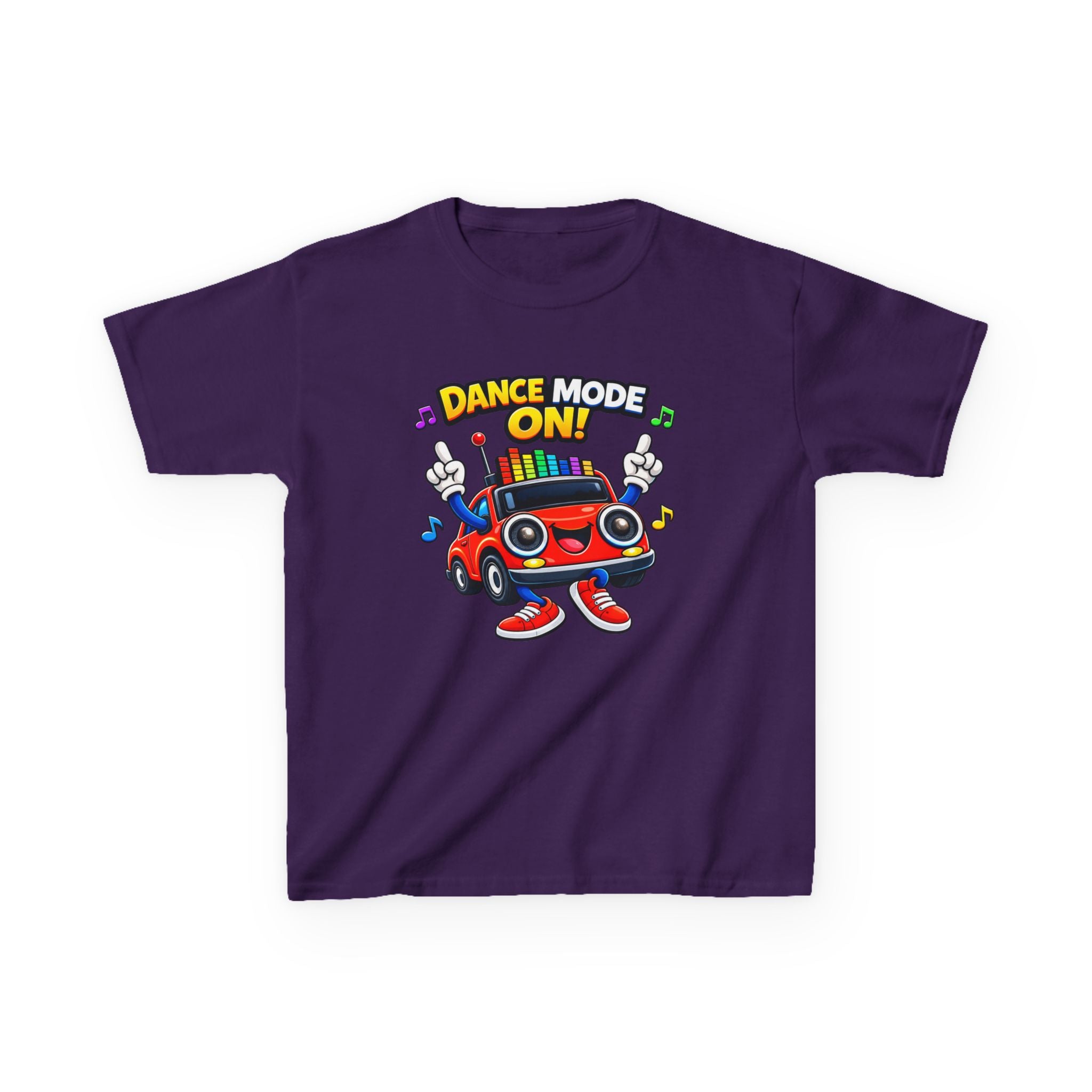Kids Dance T-Shirt — 'Dance Mode On!' Cartoon Boombox Car Graphic Tee