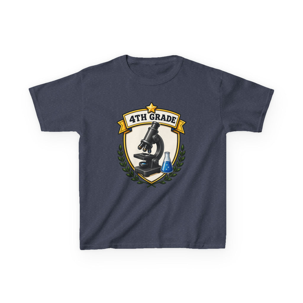 Kids 4th Grade T-Shirt — 'Microscope Science' Back-to-School Graphic Te