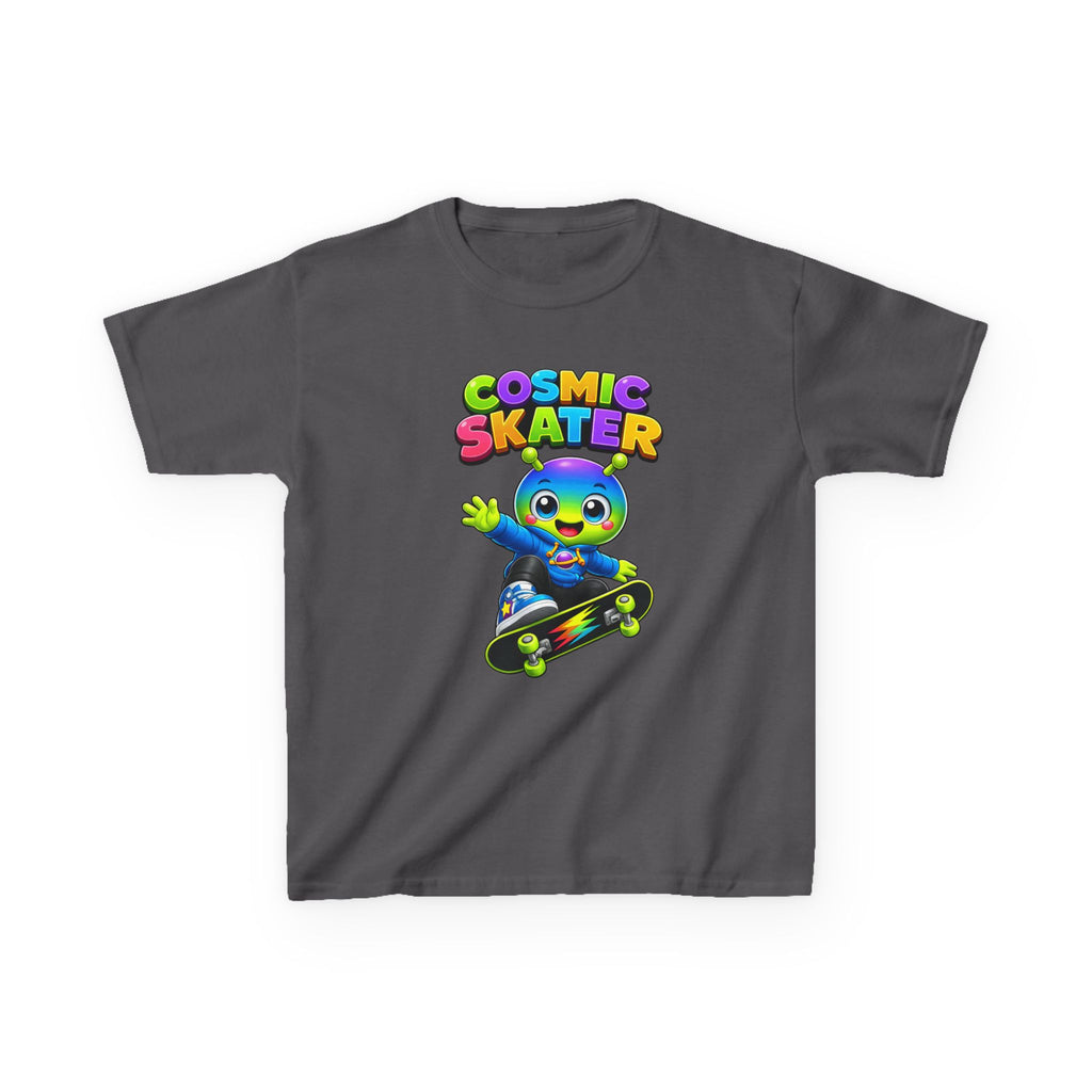 Kids Cosmic Skater T-Shirt — 'Cosmic Skater' Colorful Alien Skateboard Graphic Tee