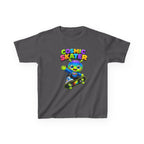 Kids Cosmic Skater T-Shirt — 'Cosmic Skater' Colorful Alien Skateboard Graphic Tee