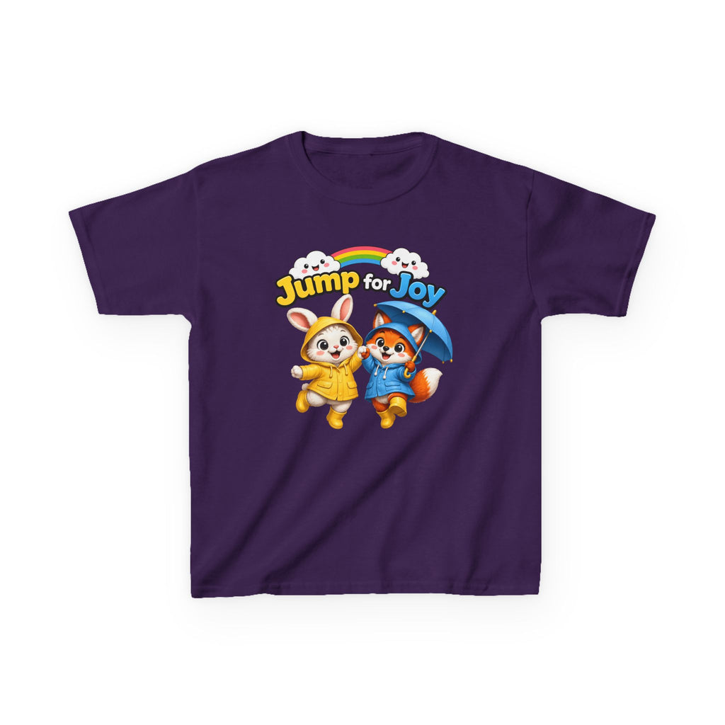 Kids Raincoat Animals T-Shirt — 'Jump for Joy' Cute Rainbow Graphic Tee