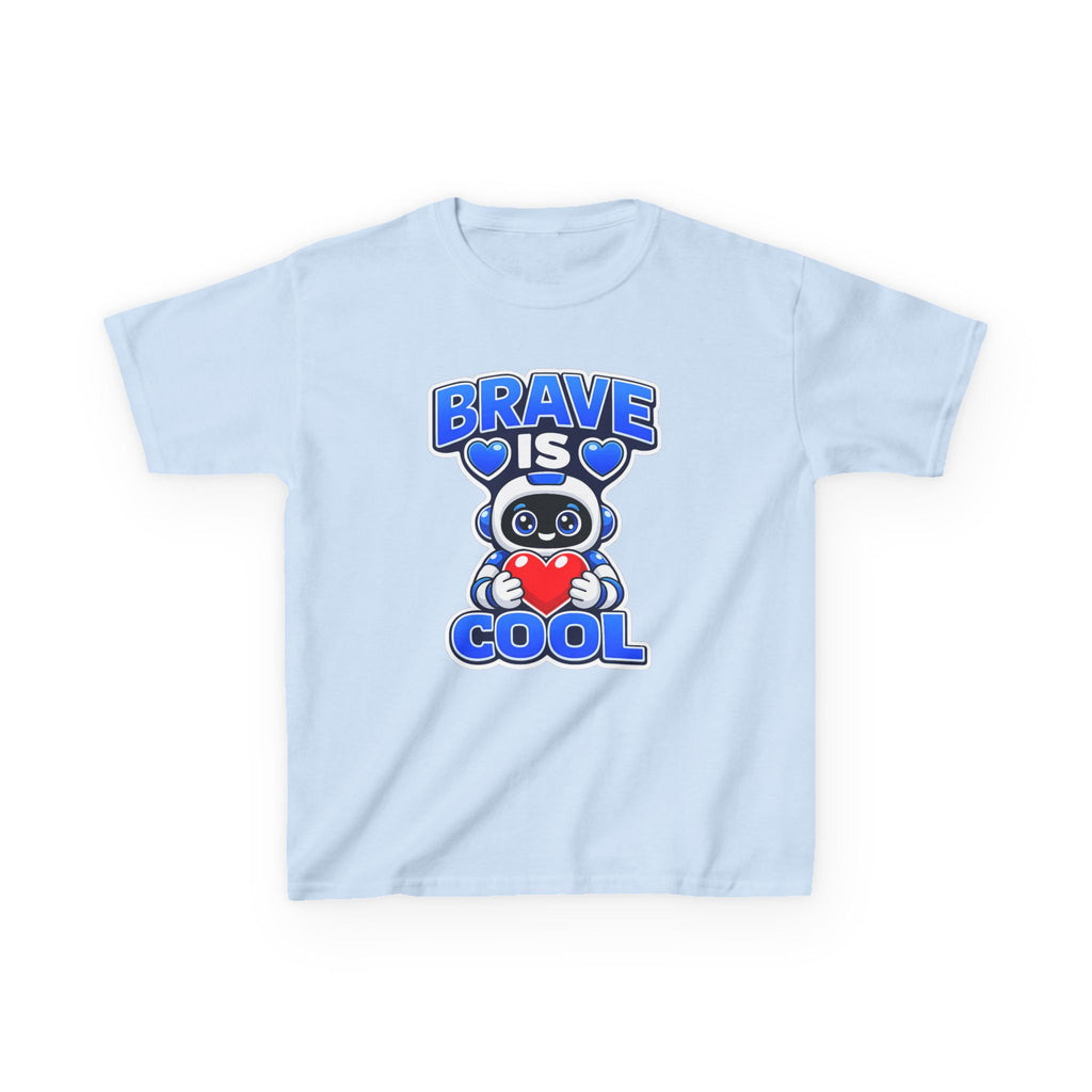 Kids Robot T-Shirt — 'Brave Is Cool' Heart Graphic Tee