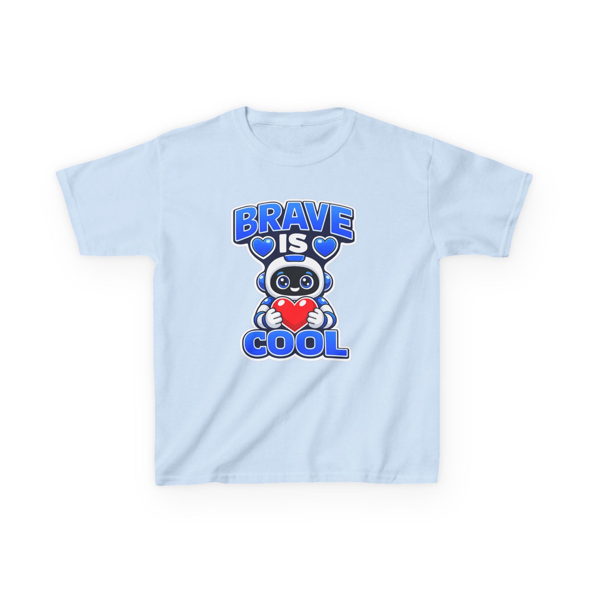 Kids Robot T-Shirt — 'Brave Is Cool' Heart Graphic Tee