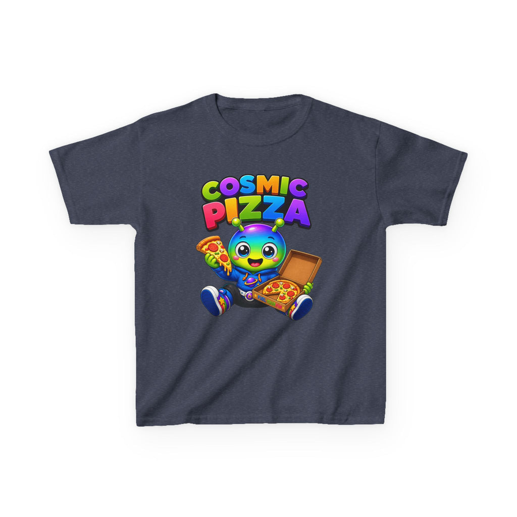Kids Cosmic Pizza T-Shirt — 'Cosmic Pizza' Cute Alien Eating Pizza Graphic Tee