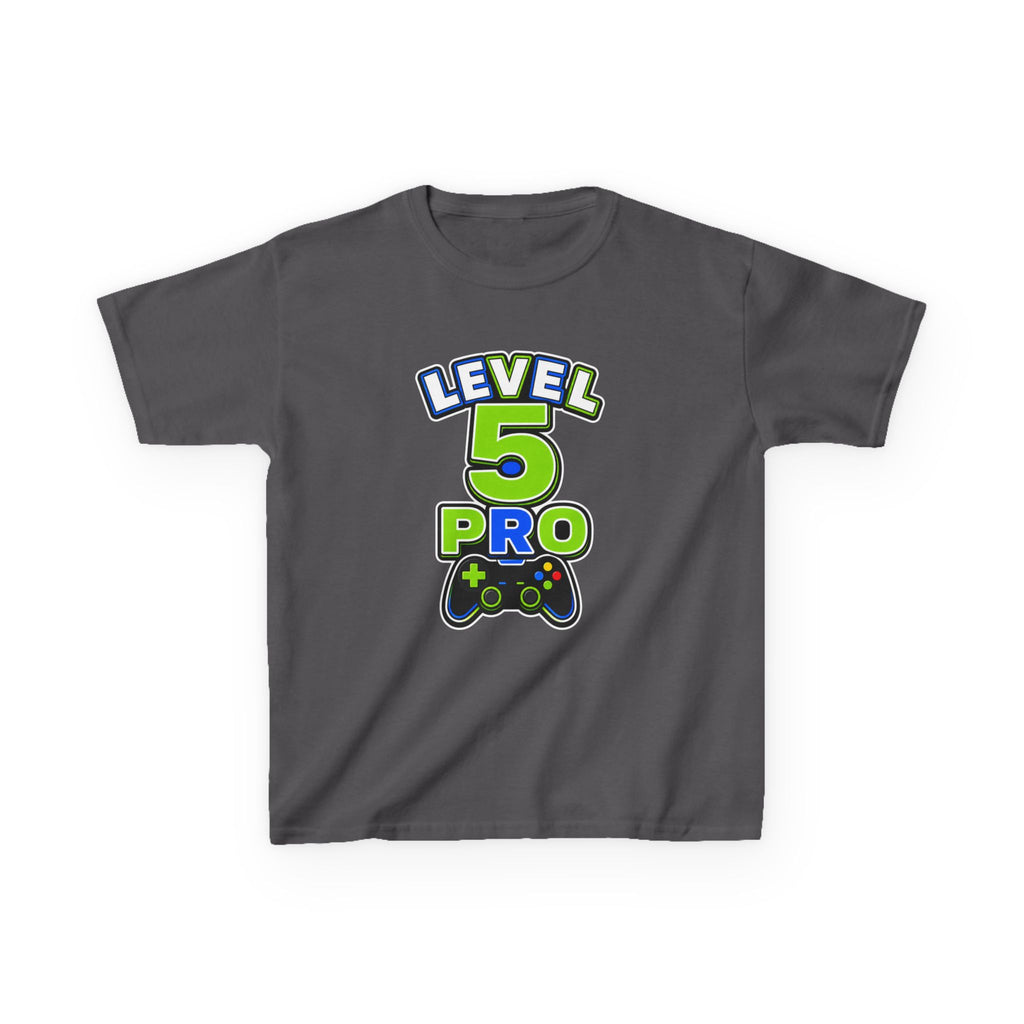Kids Birthday Gaming T-Shirt — 'Level 5 Pro' Gamer Graphic Tee