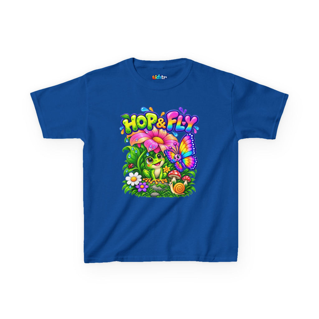 Kidxtr™ Kids Frog T-Shirt — 'Hop & Fly' Frog & Butterfly Graphic Tee