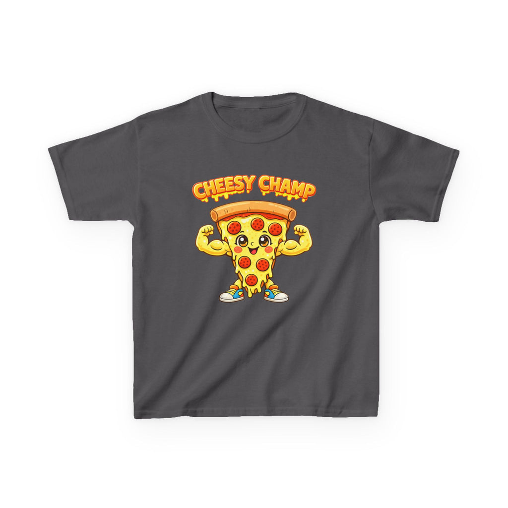 Kids Pizza T-Shirt — 'Cheesy Champ' Fun Food Graphic Tee