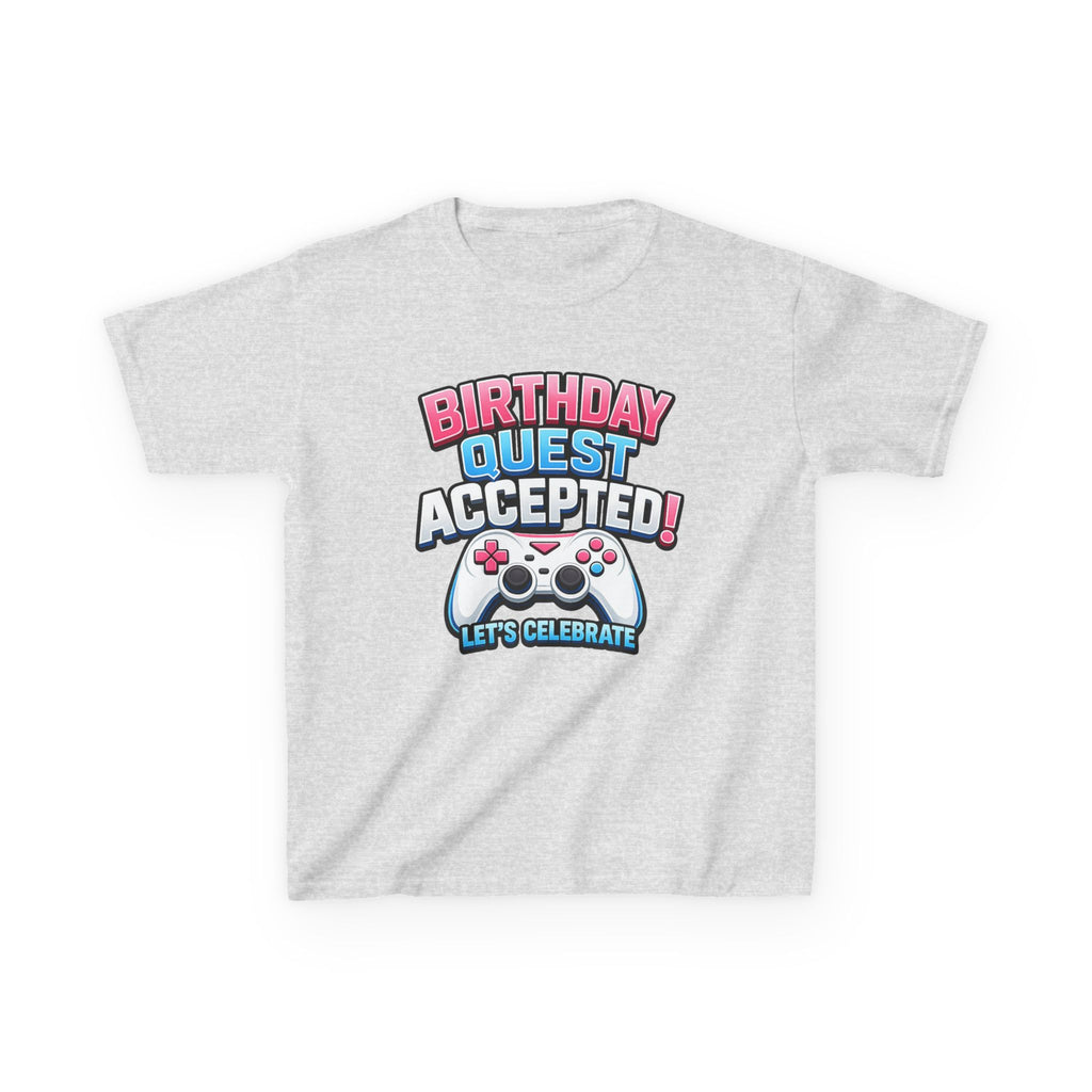 Kids Birthday T-Shirt — 'Birthday Quest Accepted' Gamer Birthday Graphic Tee