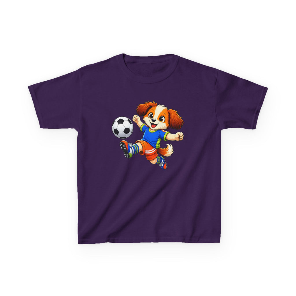 Kids Soccer T-Shirt — 'Pup FC' Cute Puppy Kicking Soccer Ball Graphic Tee