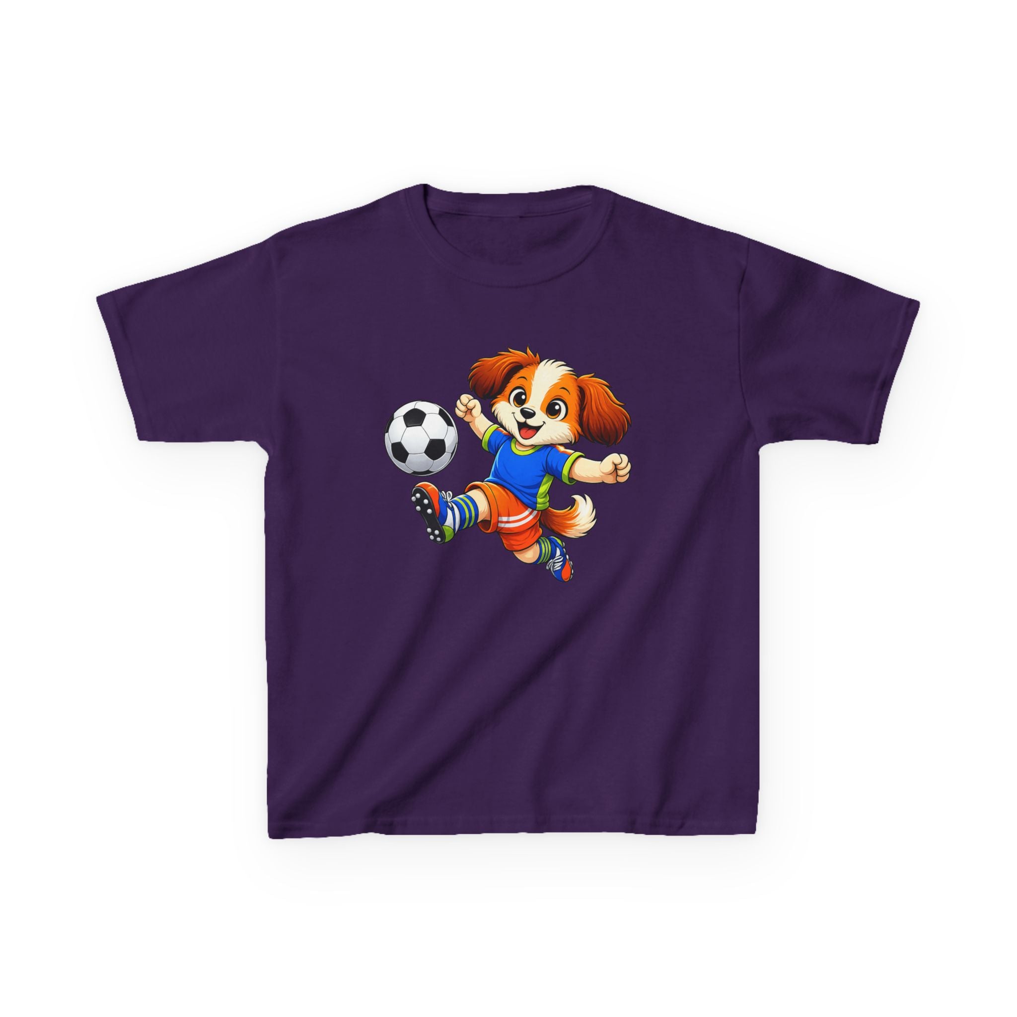 Kids Soccer T-Shirt — 'Pup FC' Cute Puppy Kicking Soccer Ball Graphic Tee