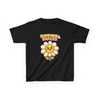 Kids Sunshine T-Shirt — 'Sunshine & Snacks' Smiling Daisy Graphic Tee