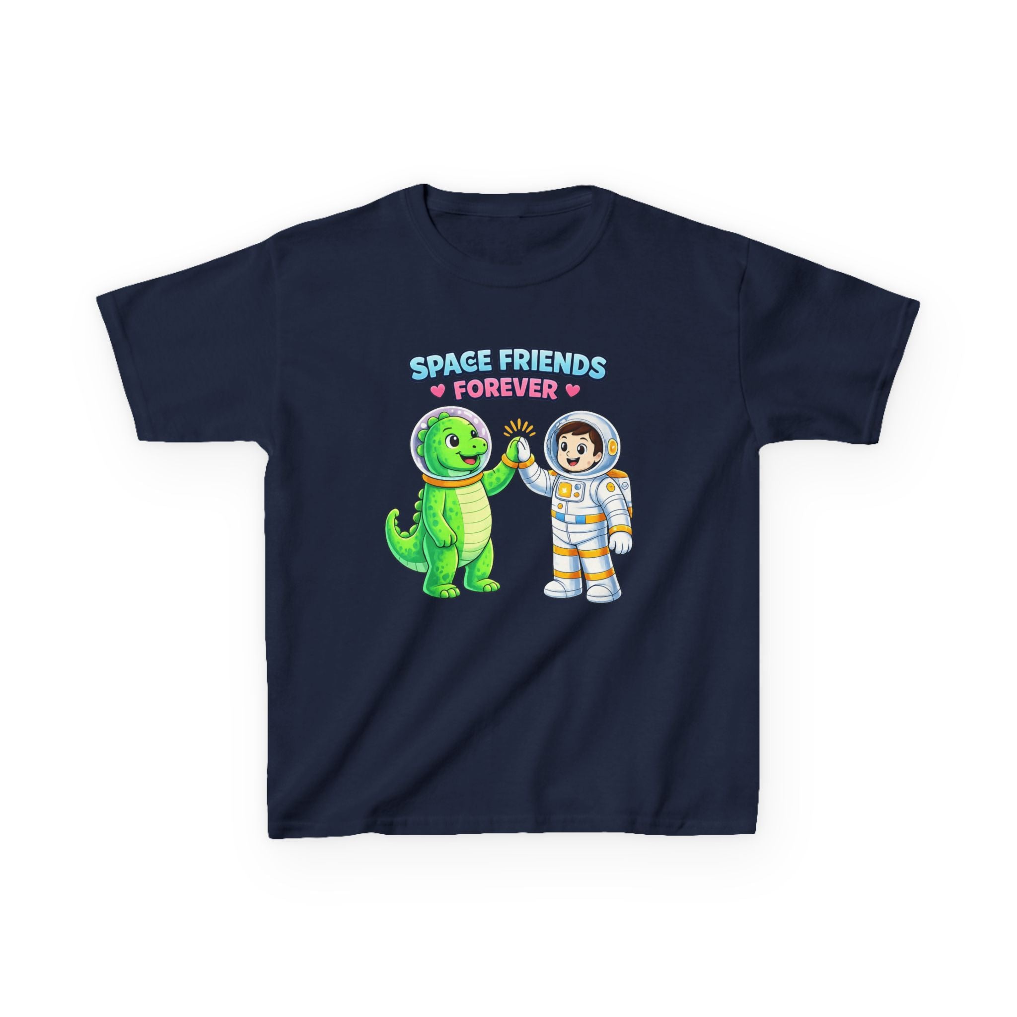 Kids Tee — "Space Friends Forever" Astronaut & Alien Graphic