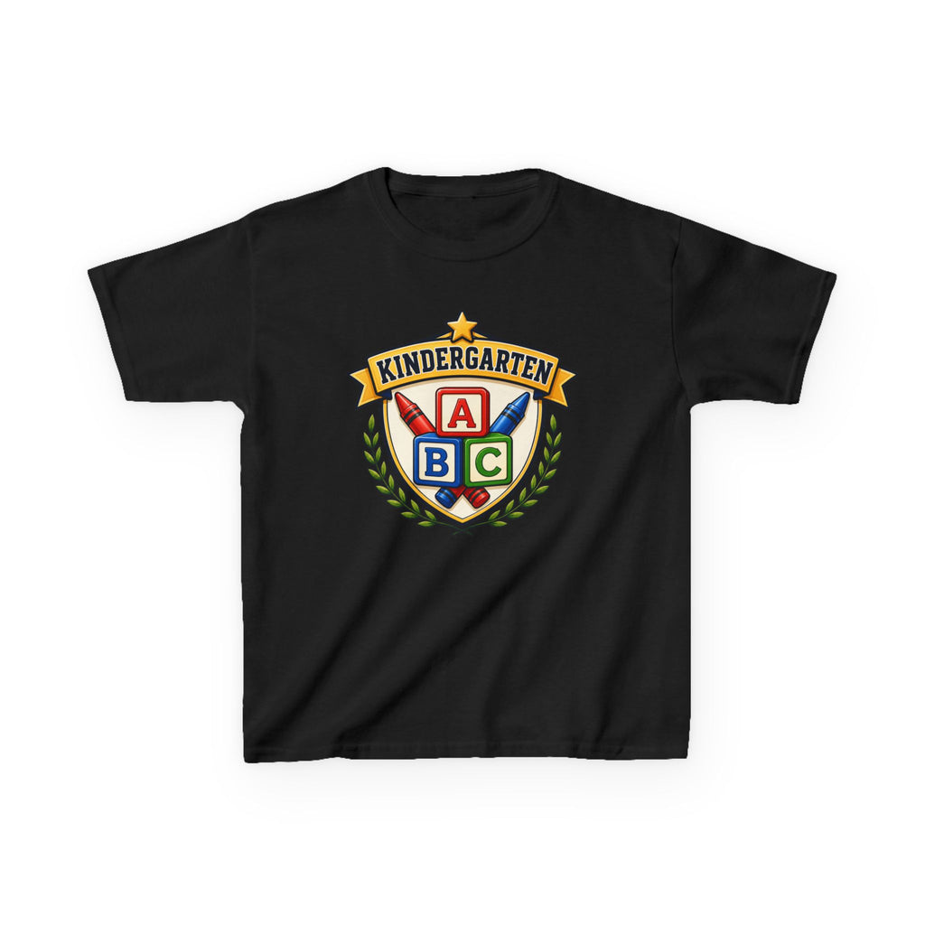 Kids Kindergarten T-Shirt — 'ABC Crest' First Day of School Graphic Tee