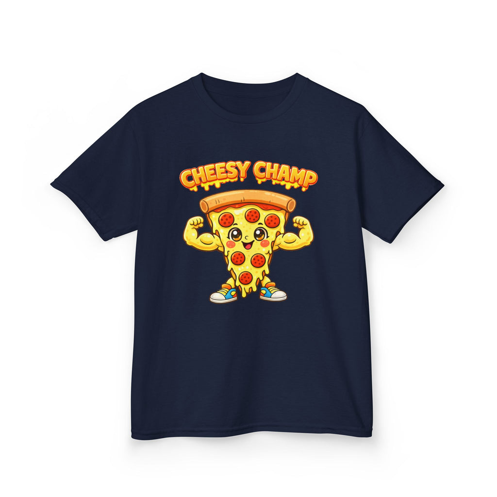 Kids Pizza T-Shirt — 'Cheesy Champ' Fun Food Graphic Tee
