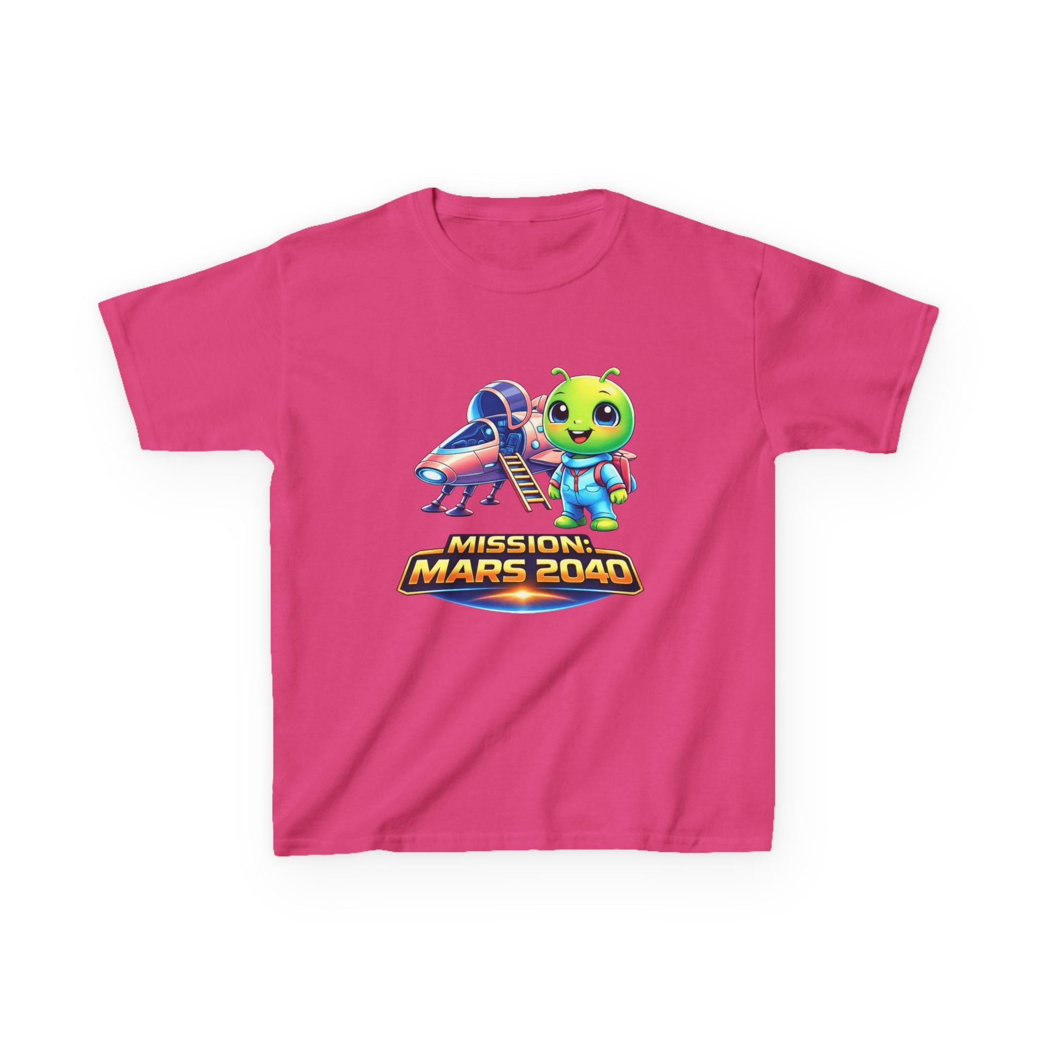 Kids Alien T-Shirt — 'Mission Mars 2040' Alien Spaceship Graphic Tee
