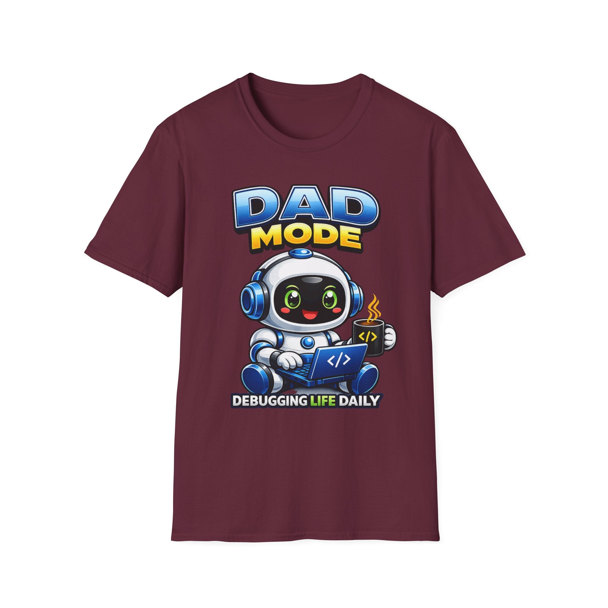 Dad Coding Robot T-Shirt – Debugging Life Daily Graphic Tee