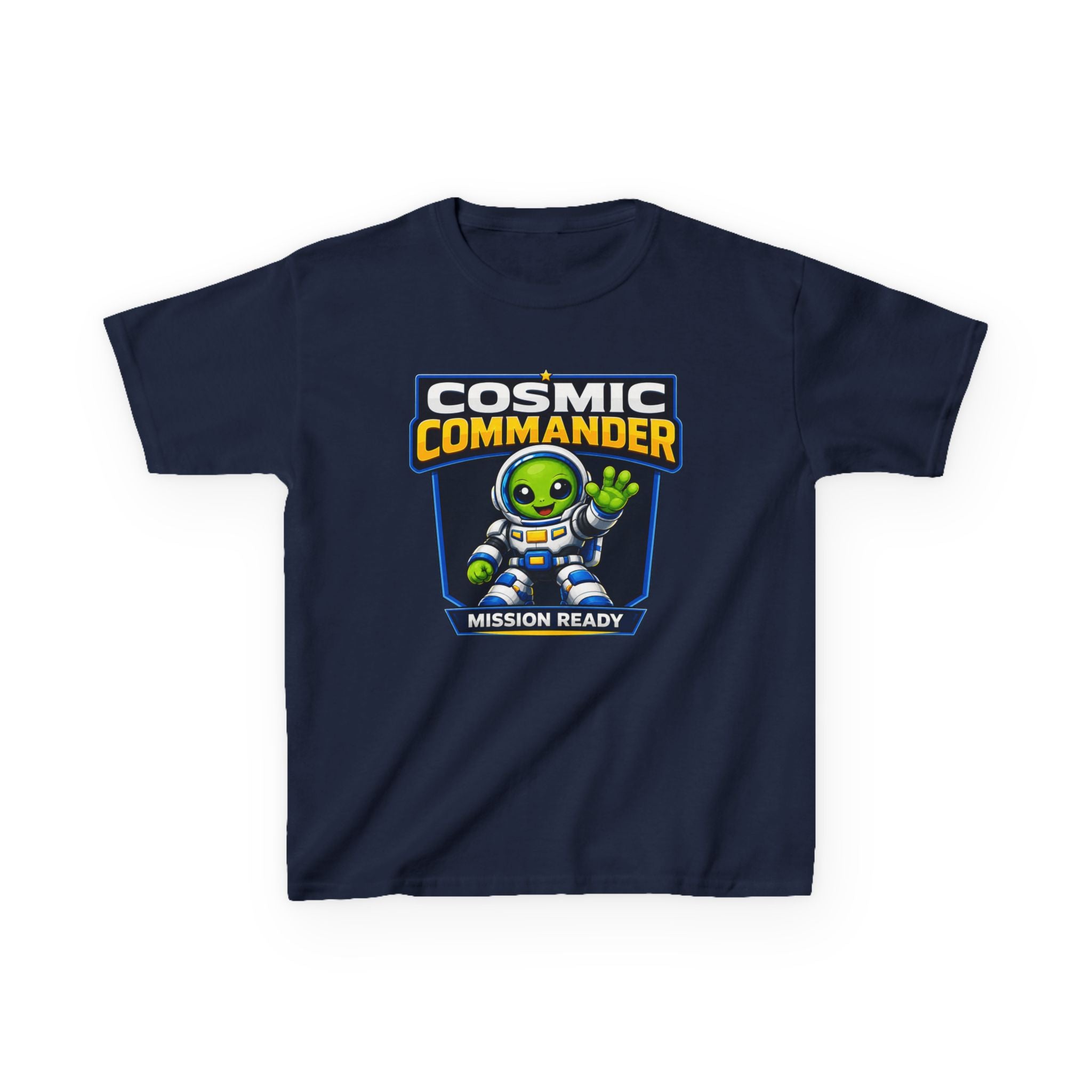 Kids Tee — "Cosmic Commander: Mission Ready" Alien Astronaut Graphic