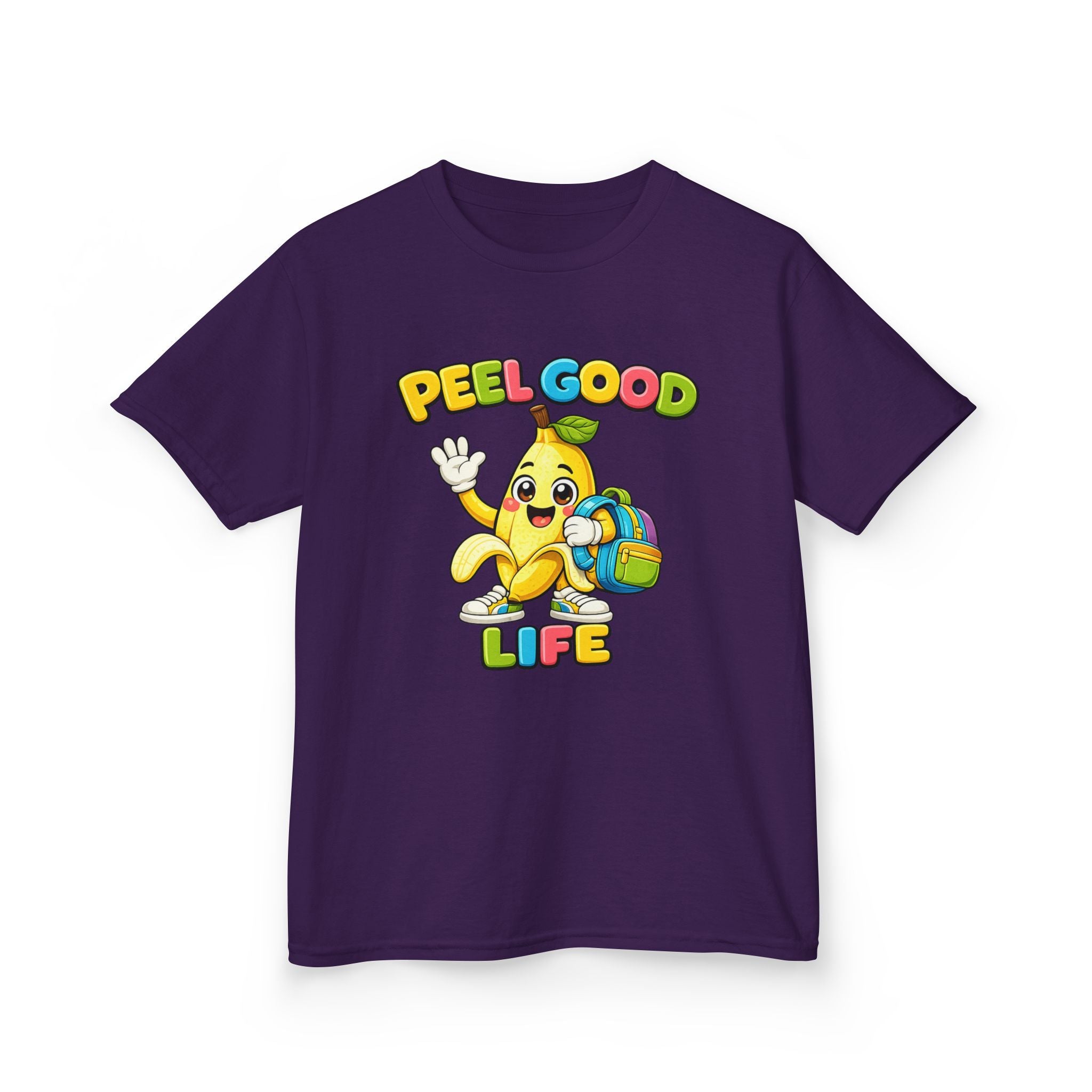 Kids Banana T-Shirt — 'Peel Good Life' Cartoon Banana Graphic Tee