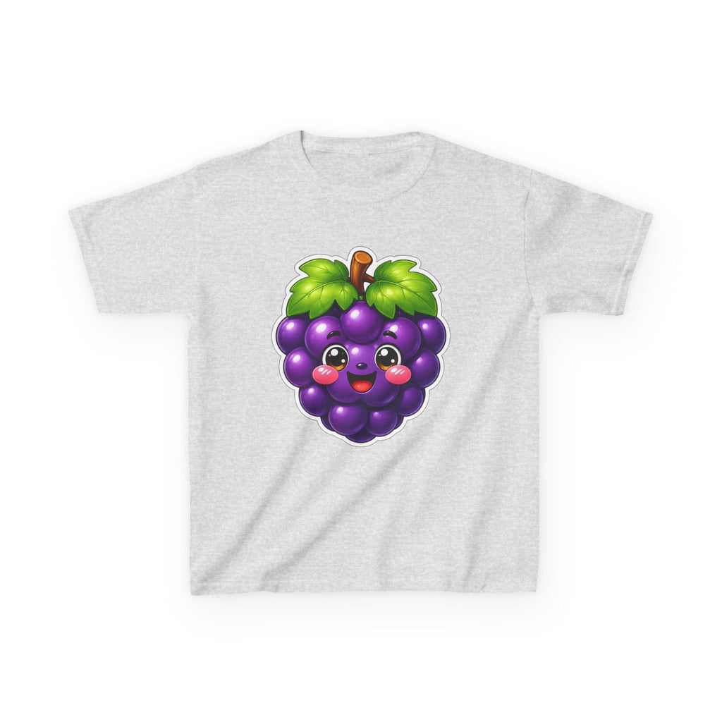 Kids Grape T-Shirt — 'Grape Vibes' Cute Kawaii Happy Grape Cartoon Graphic Tee