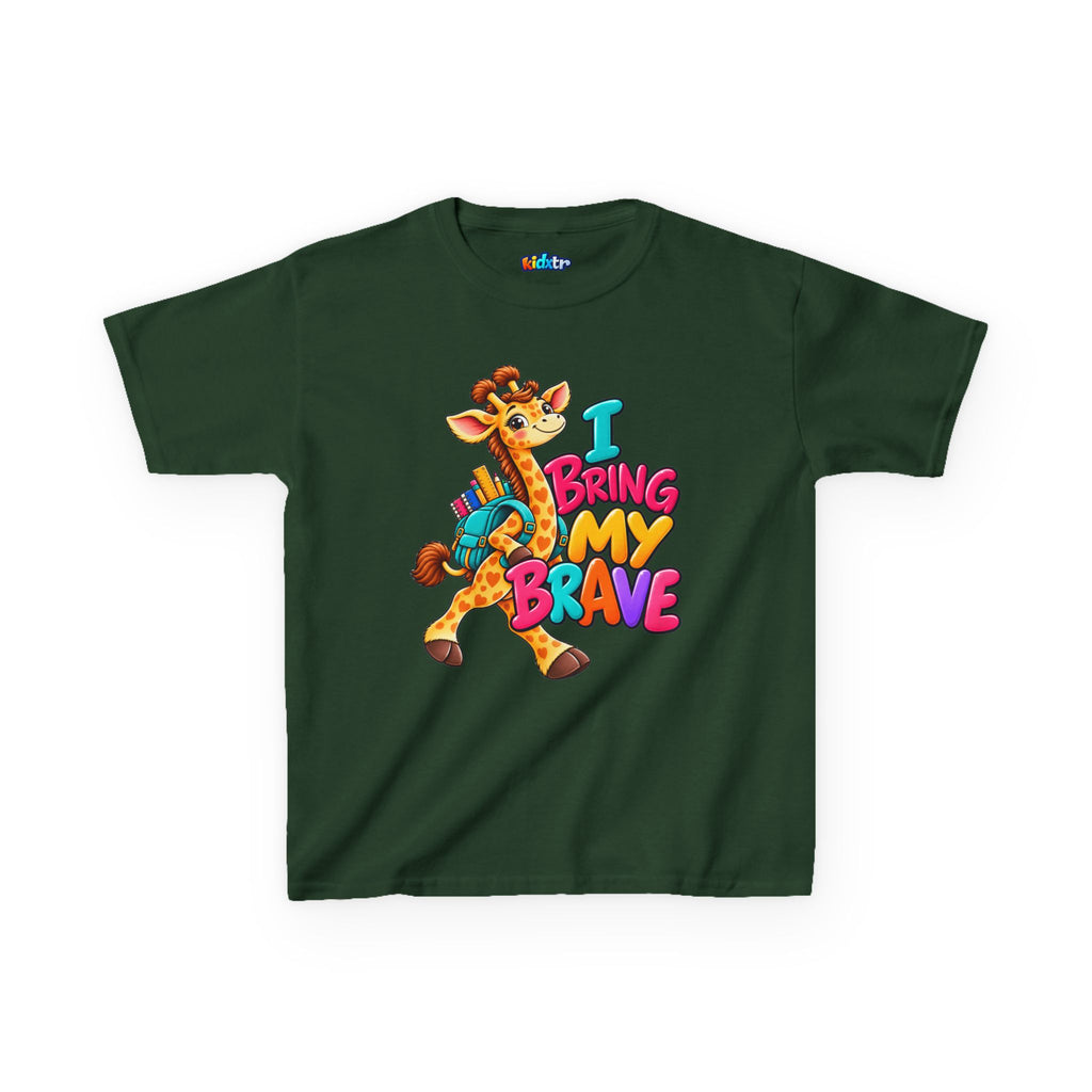 Kidxtr™ Kids Giraffe T-Shirt — 'I Bring My Brave' Inspirational Graphic Tee