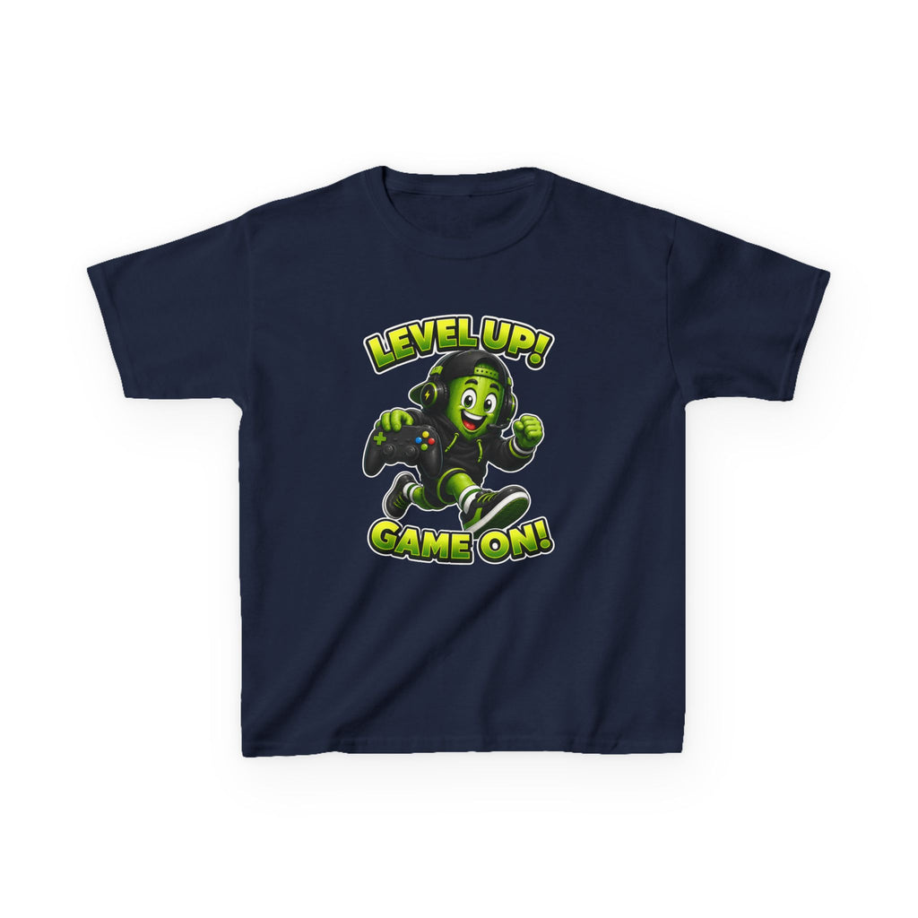 Kids Gamer T-Shirt — 'Level Up! Game On!' Arcade Graphic Tee
