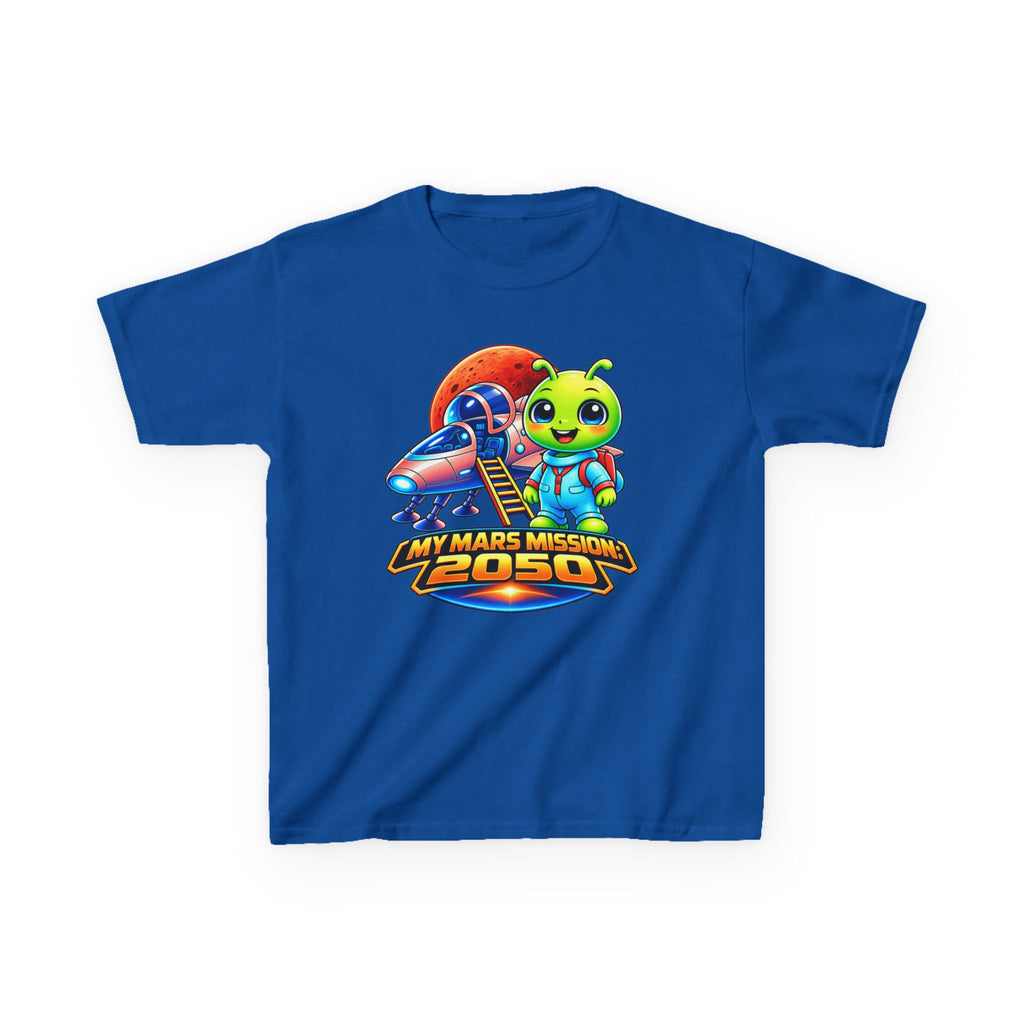 Kidxtr™ Kids Space T-Shirt — 'My Mars Mission: 2050' Alien Astronaut Graphic Tee