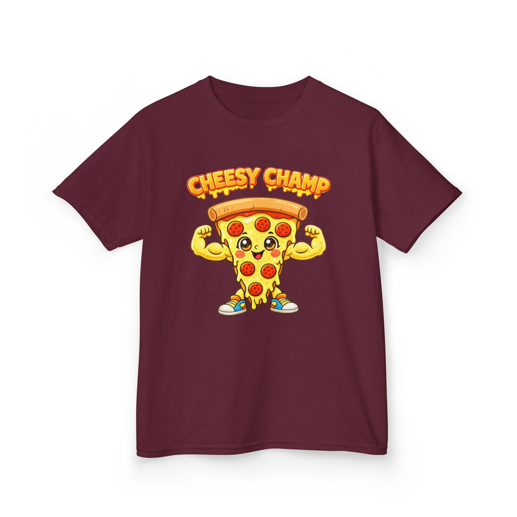 Kids Pizza T-Shirt — 'Cheesy Champ' Fun Food Graphic Tee