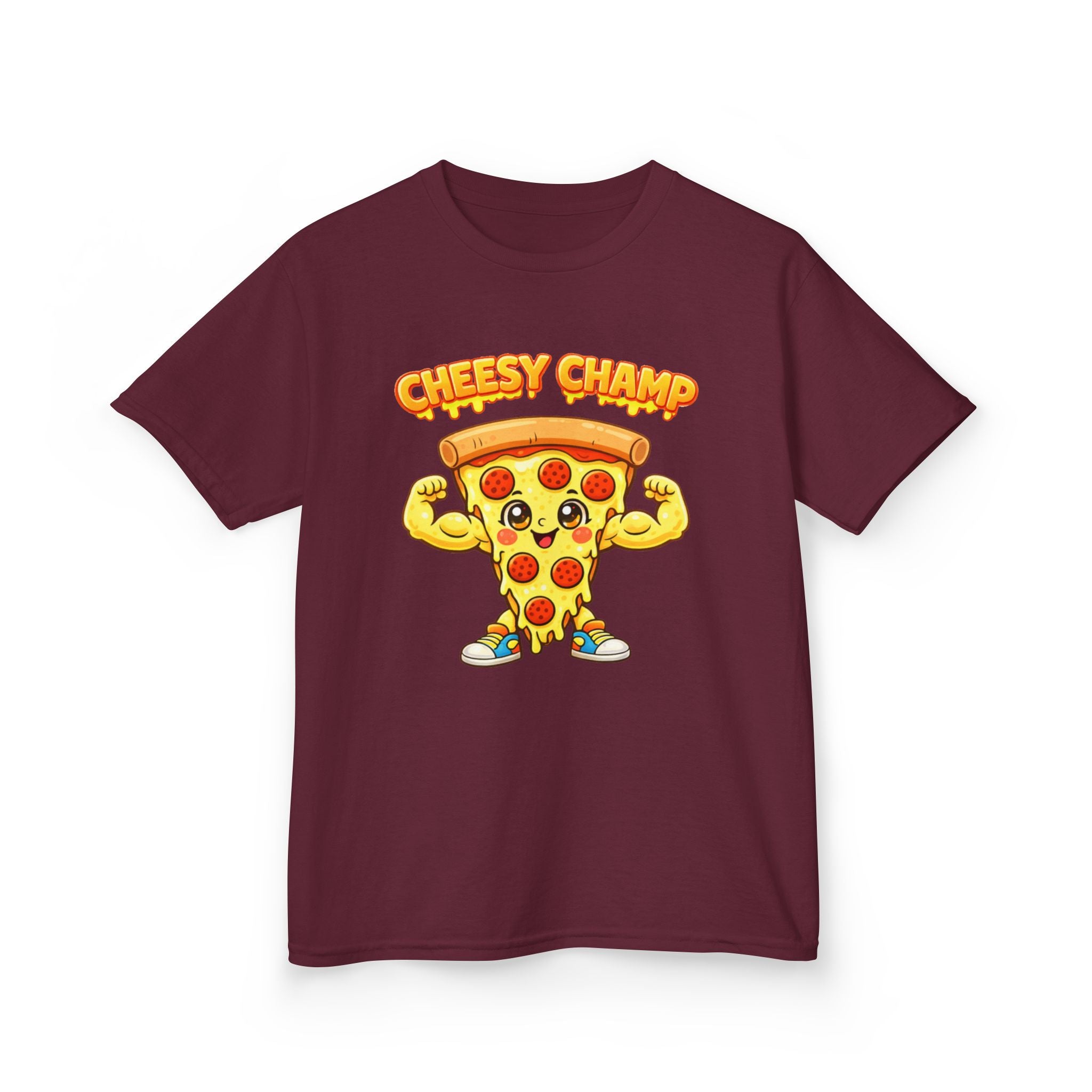 Kids Pizza T-Shirt — 'Cheesy Champ' Fun Food Graphic Tee