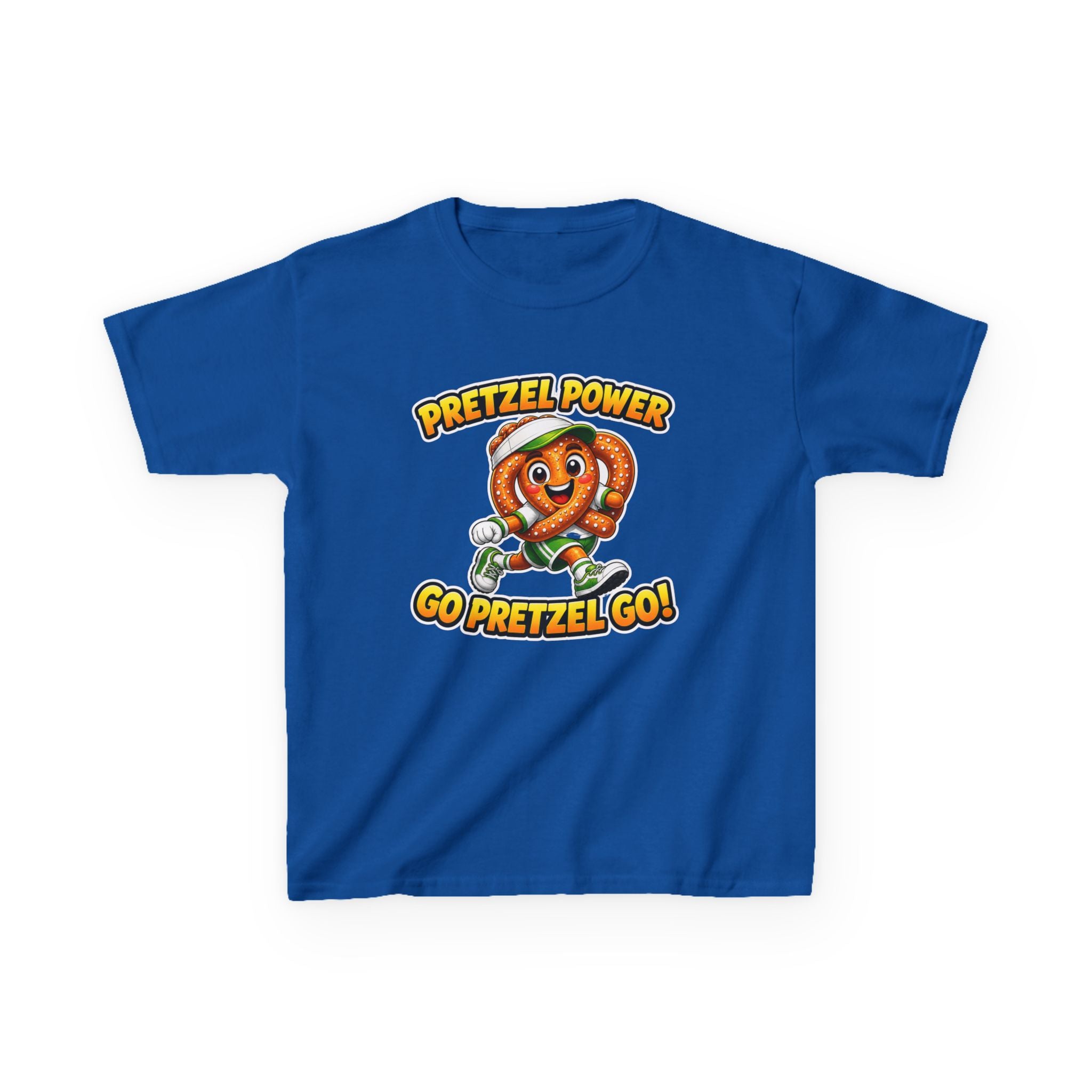 Kids Pretzel T-Shirt — 'Pretzel Power' Go Pretzel Go Cute Snack Mascot Graphic Tee