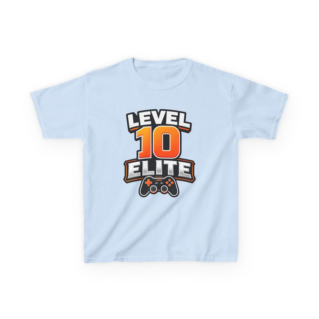 Kids Gaming T-Shirt — 'Level 10 Elite' Gamer Graphic Tee