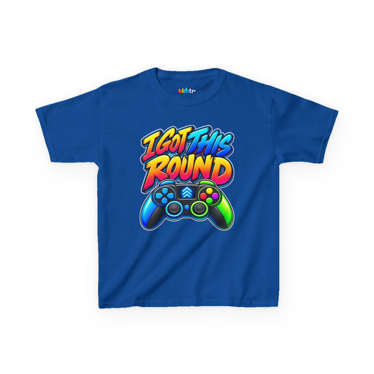 Kidxtr™ Kids Gamer T-Shirt — 'I Got This Round' Gaming Graphic Tee