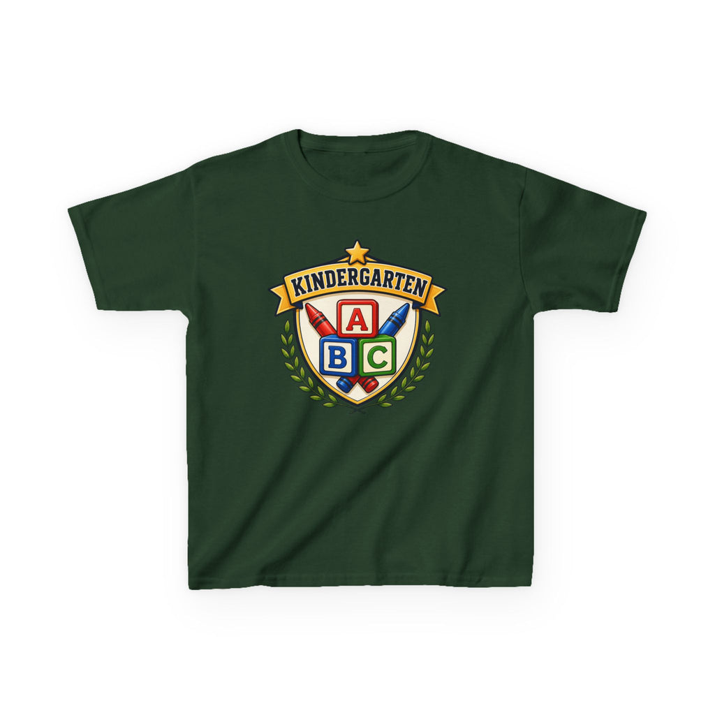 Kids Kindergarten T-Shirt — 'ABC Crest' First Day of School Graphic Tee