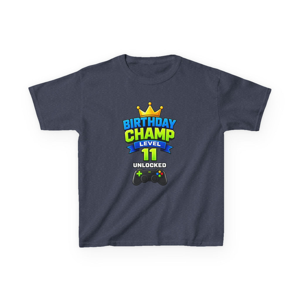 Kids T-Shirt – Birthday Champ Level 11 Unlocked Gaming Tee
