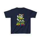 Kids Skateboard Cat T-Shirt — 'Roll Into School' Back-to-School Graphic Tee