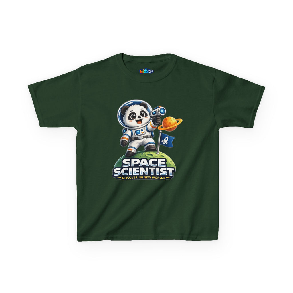 Kidxtr™ Kids Space T-Shirt — 'Space Scientist' Panda Astronaut Graphic Tee