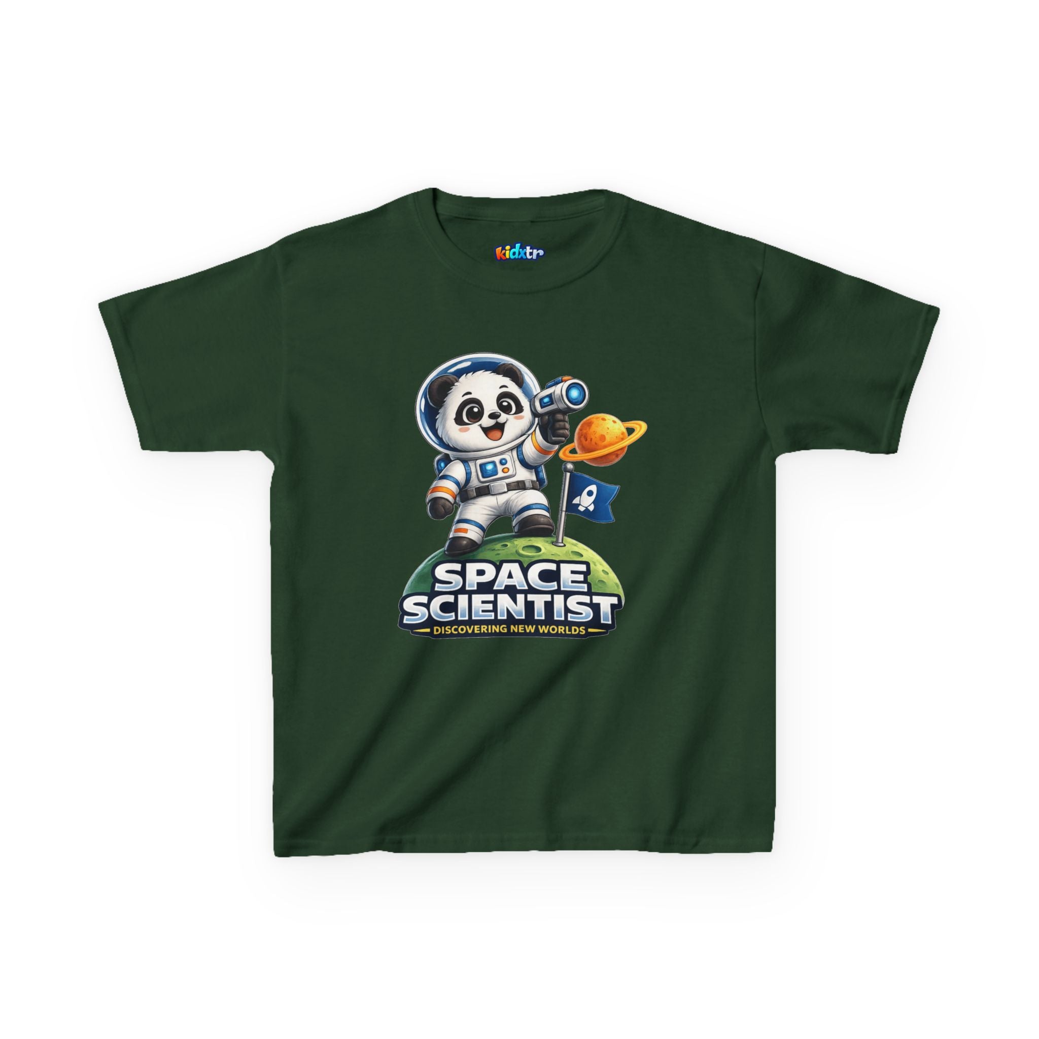 Kidxtr™ Kids Space T-Shirt — 'Space Scientist' Panda Astronaut Graphic Tee