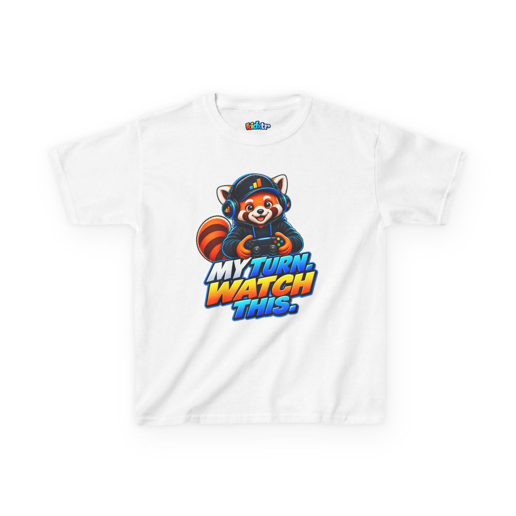 Kidxtr™ Kids Fox T-Shirt — 'My Turn, Watch This' Gaming Fox Graphic Tee