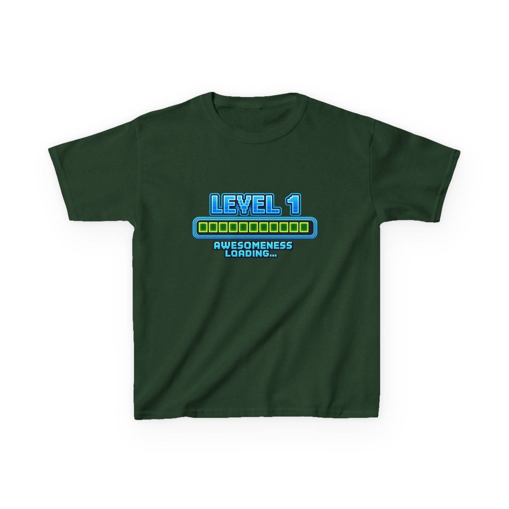 Kids Gaming T-Shirt — 'Level 1 Awesomeness Loading' Gamer Birthday Graphic Tee