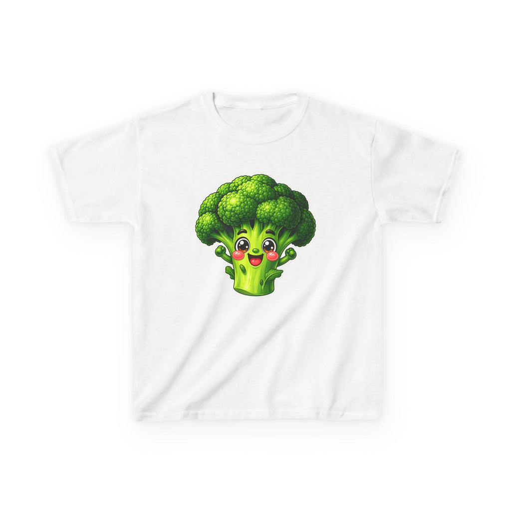 Kids Veggie T-Shirt — 'Eat Your Greens' Cute Smiling Broccoli Graphic Tee