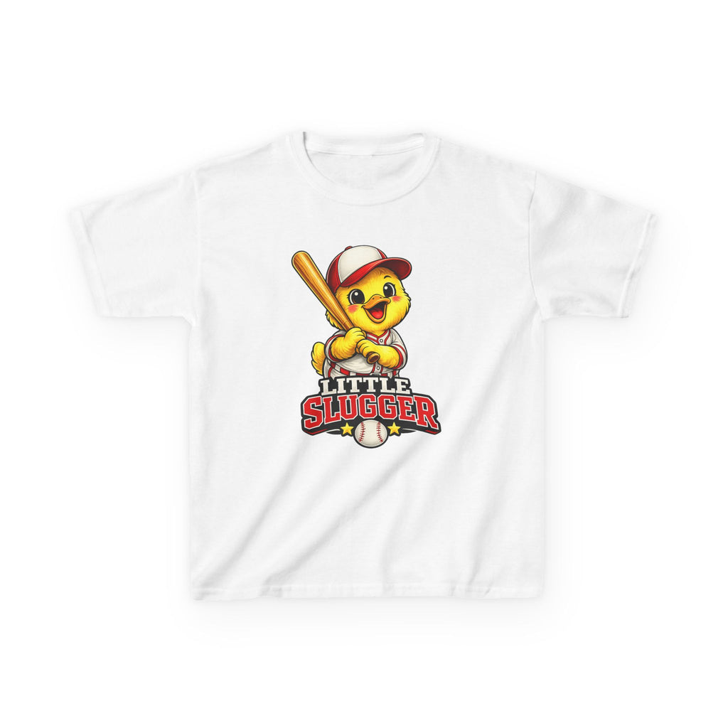Kids Baseball T-Shirt — 'Little Slugger' Cute Baseball Chick Graphic Tee
