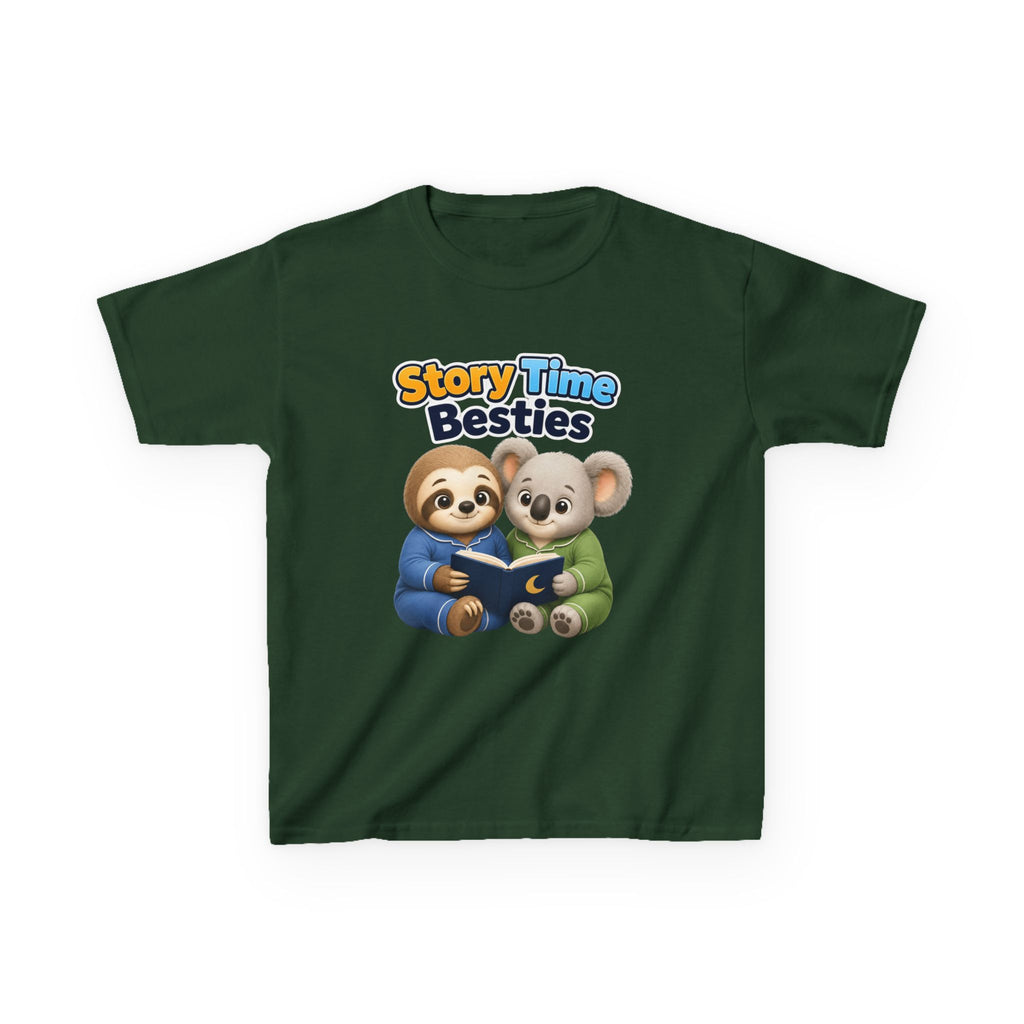 Kids Reading T-Shirt — 'Story Time Besties' Cute Sloth & Koala Graphic Tee