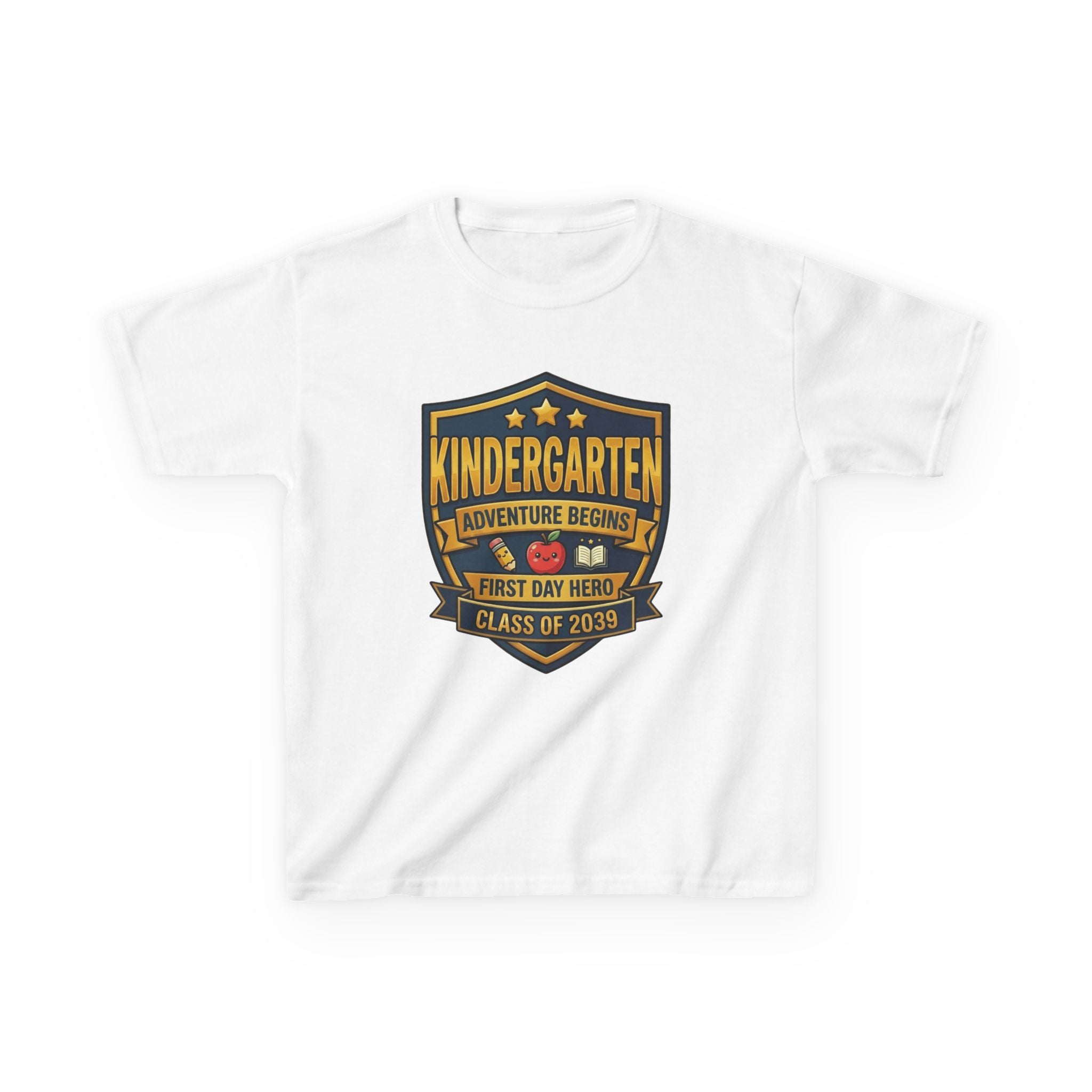 Kids School T-Shirt — 'Adventure Begins' Kindergarten First Day Hero Tee