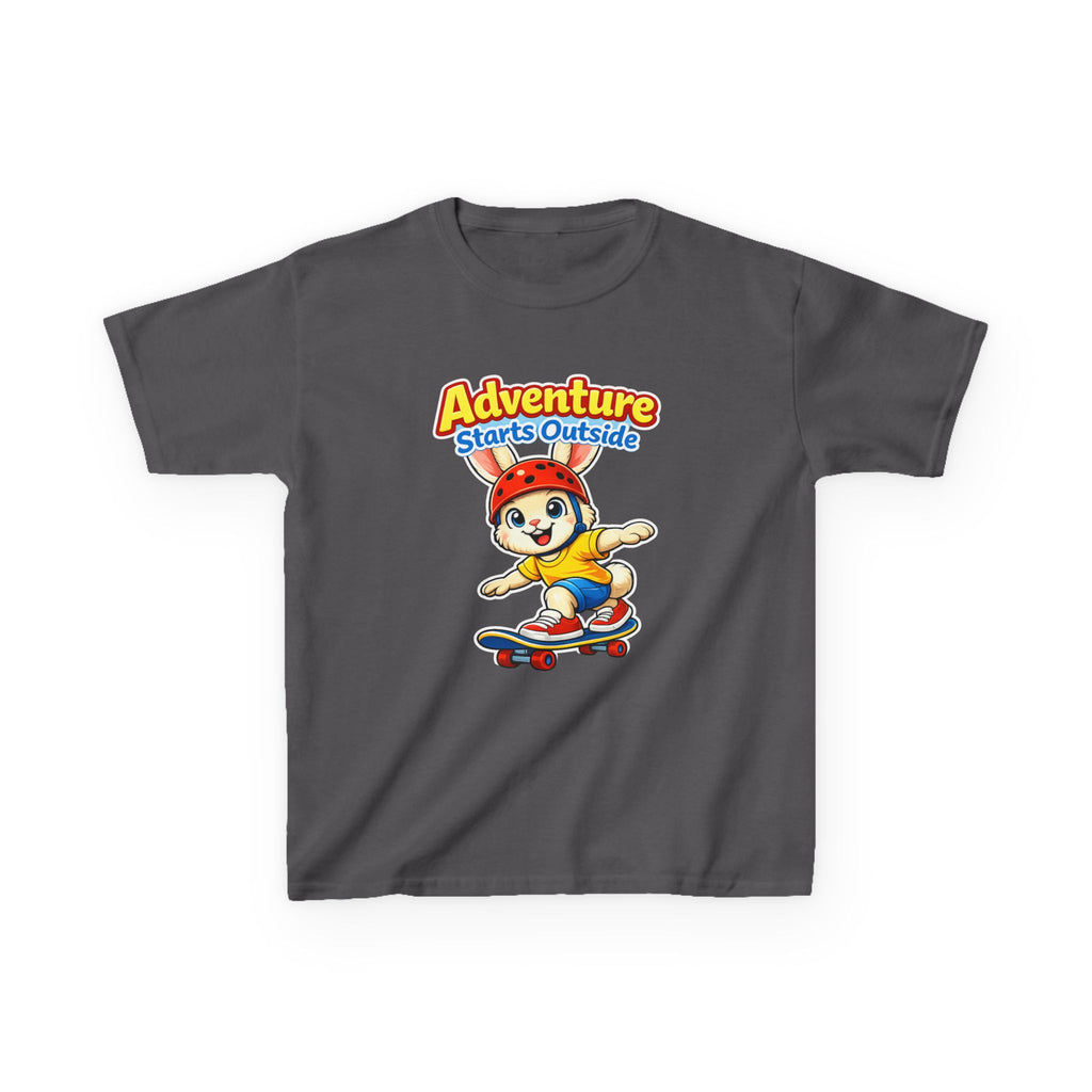 Kids Rabbit T-Shirt — 'Skate or Hop' Skateboarding Rabbit Graphic Tee