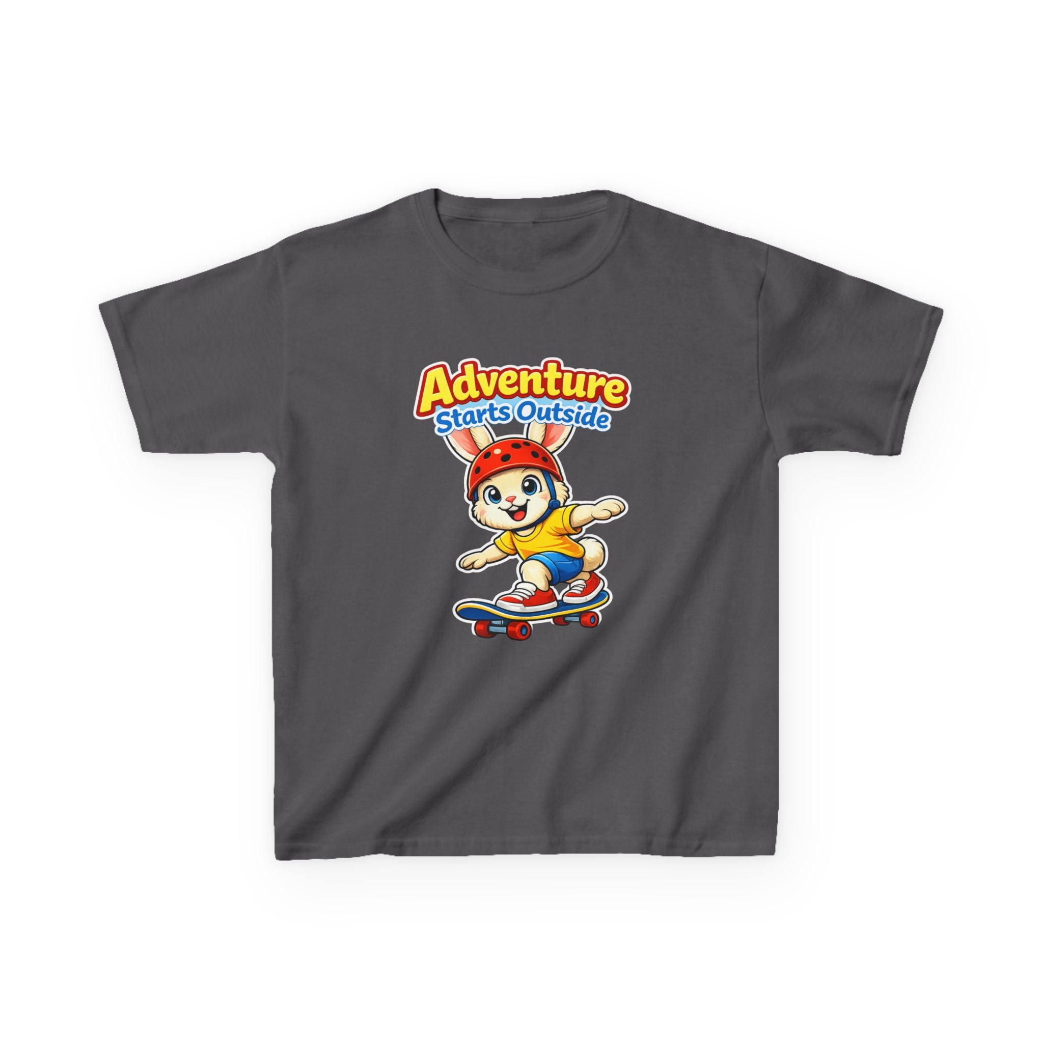 Kids Rabbit T-Shirt — 'Skate or Hop' Skateboarding Rabbit Graphic Tee