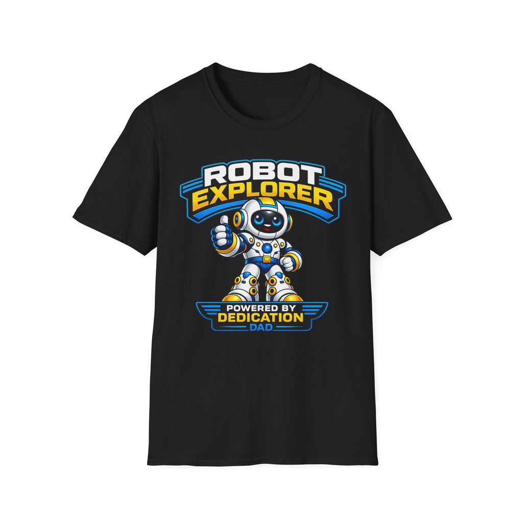 Copy of Robot Explorer T-Shirt — Cute Cartoon Robot Graphic Tee ("Powered by Dedication")