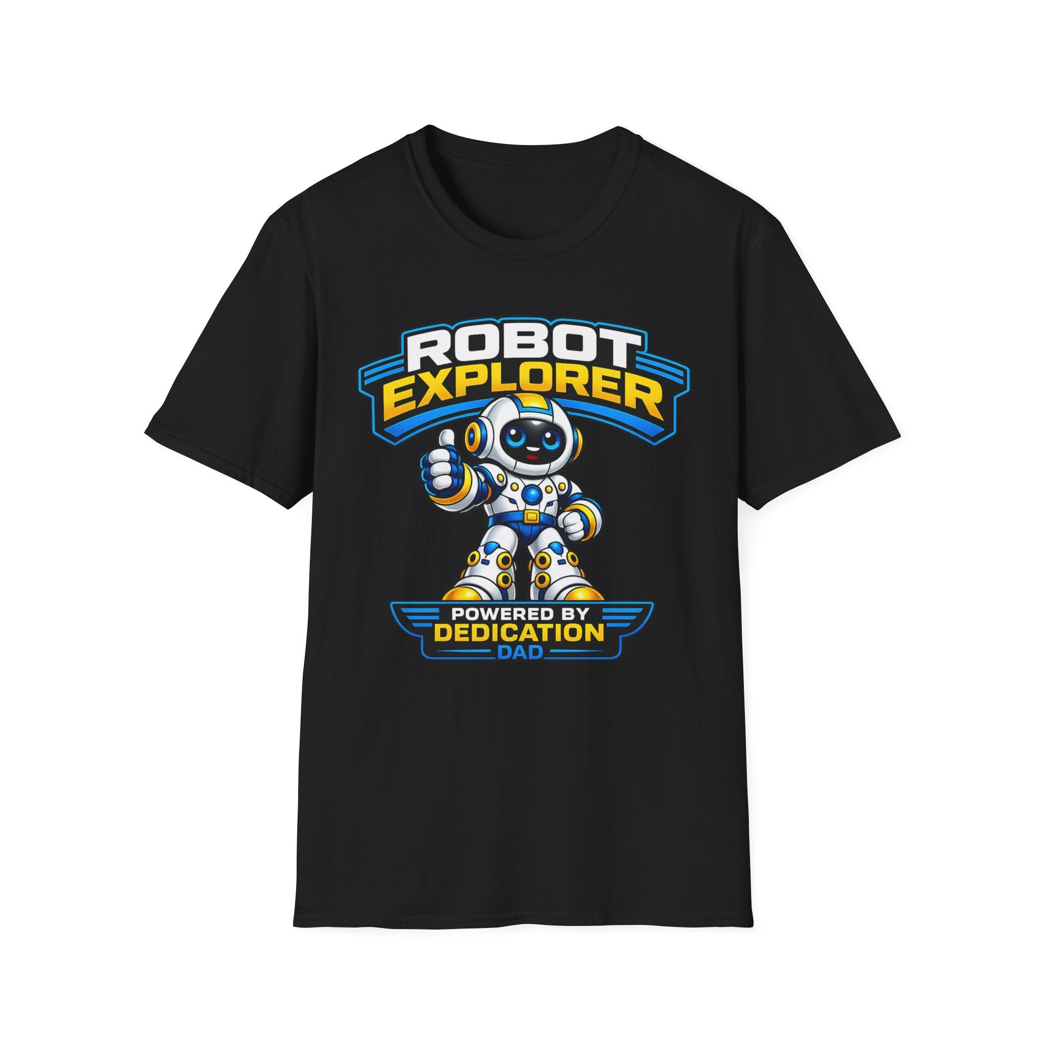 Copy of Robot Explorer T-Shirt — Cute Cartoon Robot Graphic Tee ("Powered by Dedication")